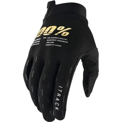 Guantes de bicicleta 100% Itrack Unisex Negro S Guantes de bicicleta 100% Itrack Unisex Negro S