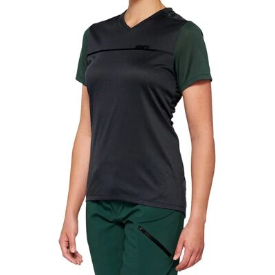 100% Ridecamp Kurzarm-Jersey - Schwarz - Waldgrün - Damen - Sportives & Stylisches Trikot 100% Ridecamp Kurzarm-Jersey - Schwarz - Waldgrün - Damen - Sportives & Stylisches Trikot