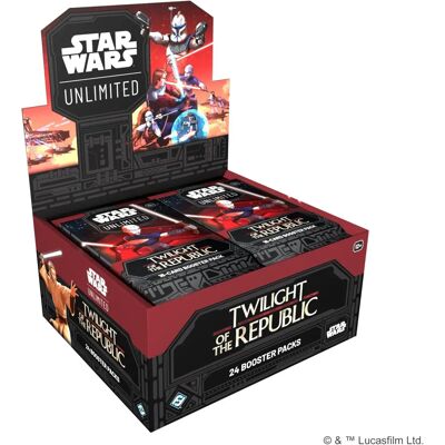 Fantasy Flight Games Star Wars: Unlimited Twilight Of The Republic Booster - 24 Packs - Publicité Fantasy Flight Games Star Wars: Unlimited Twilight Of The Republic Booster - 24 Packs - Publicité