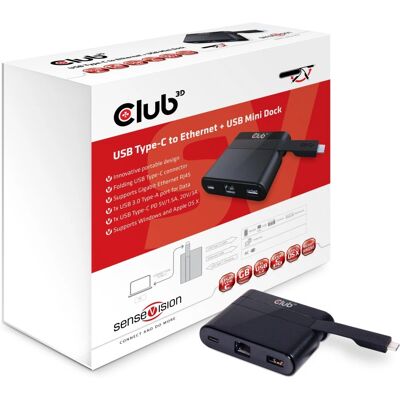 CLUB3D CSV-1530 Laptop Docking Station - USB-C, Ethernet, 60W CLUB3D CSV-1530 Laptop Docking Station - USB-C, Ethernet, 60W
