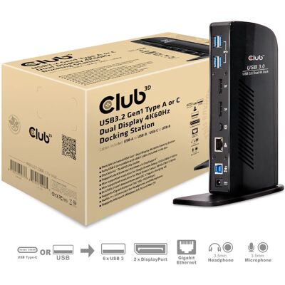 Club 3D CSV-1460 Docking Station - Dual 4K USB 3.0 Club 3D CSV-1460 Docking Station - Dual 4K USB 3.0