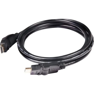 Club 3D HDMI Kabel - 4K@60Hz, 360° Drehbar, Schwarz Club 3D HDMI Kabel - 4K@60Hz, 360° Drehbar, Schwarz