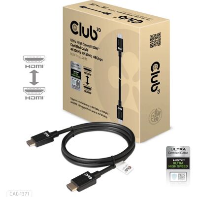Club 3D Ultra High Speed HDMI 4K120Hz, 8K60Hz Certified Cable - HDMI Cable Club 3D Ultra High Speed HDMI 4K120Hz, 8K60Hz Certified Cable - HDMI Cable