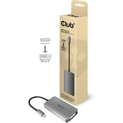 Club 3D USB-C zu DVI-D Dual Link Adapter - Grau Club 3D USB-C zu DVI-D Dual Link Adapter - Grau