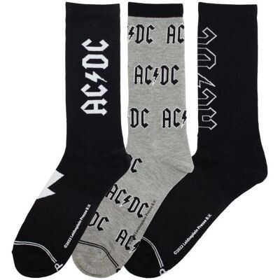 AC/DC sokker 3-pakning - Gaveeske - One size AC/DC sokker 3-pakning - Gaveeske - One size