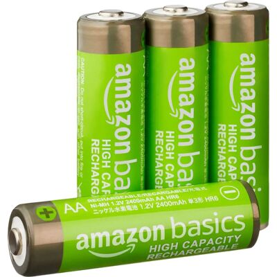 Amazon Basics Oplaadbare AA-batterijen - 2400mAh - 4 Pack Amazon Basics Oplaadbare AA-batterijen - 2400mAh - 4 Pack
