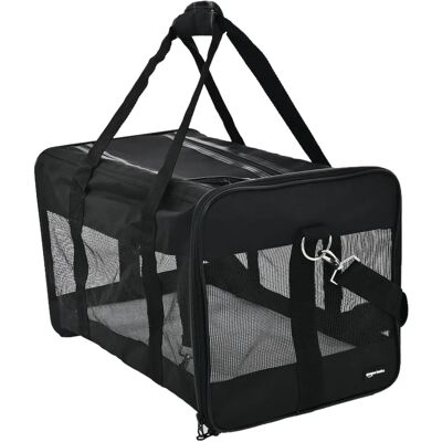 Amazon Basics Dog and Cat Carrier - Medium, Black - Pet Travel Carrier Amazon Basics Dog and Cat Carrier - Medium, Black - Pet Travel Carrier