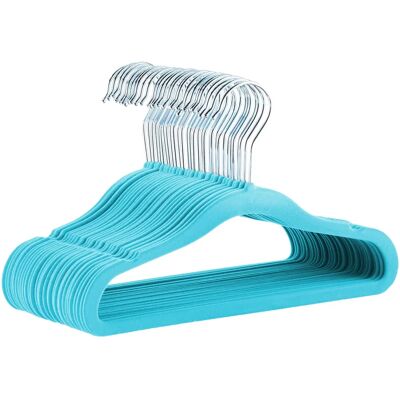 Amazon Basics barns galgar med sammetöverdrag - 30-pack - Blå Amazon Basics barns galgar med sammetöverdrag - 30-pack - Blå