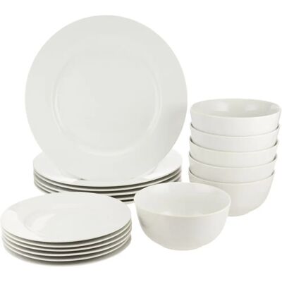 Zestaw zastawy Amazon Basics 18-częściowy - Dinnerware set Zestaw zastawy Amazon Basics 18-częściowy - Dinnerware set