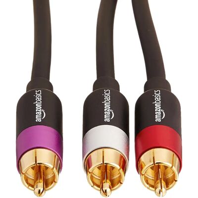 Kabel audio AmazonBasics PBH-20214 - 2,4m, RCA, Czarny, Złoto, Różowy, Czerwony, Biały Kabel audio AmazonBasics PBH-20214 - 2,4m, RCA, Czarny, Złoto, Różowy, Czerwony, Biały