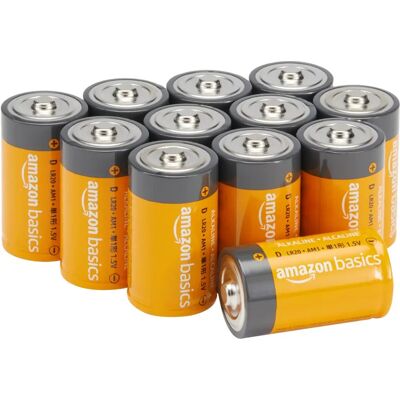 Batterie alcaline Amazon Basics D - Confezione da 12 Batterie alcaline Amazon Basics D - Confezione da 12