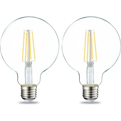 Amazon Basics 7W LED Globe - E27 GU10 - Pack de 2 - Transparent Amazon Basics 7W LED Globe - E27 GU10 - Pack de 2 - Transparent