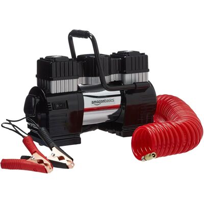 Compresseur d'air portable 12V Amazon Basics avec sac de transport et pinces de batterie - Compresseur d'air Compresseur d'air portable 12V Amazon Basics avec sac de transport et pinces de batterie - Compresseur d'air