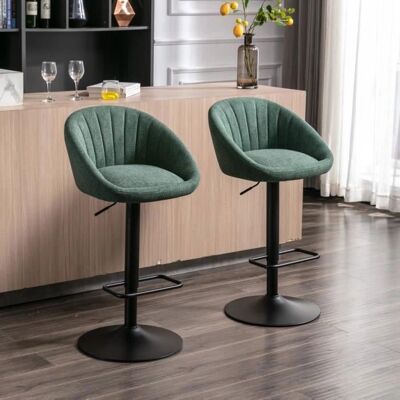 WAHSON - Set 2 - Vert - Tissu - Bar stools - Publicité WAHSON - Set 2 - Vert - Tissu - Bar stools - Publicité