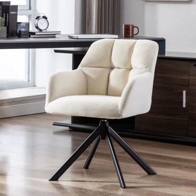 WAHSON - Office Chair - Velvet - White WAHSON - Office Chair - Velvet - White