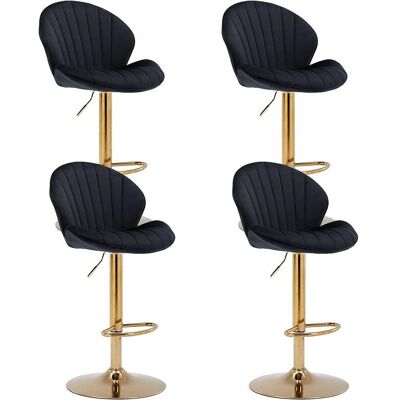 WAHSON - Velvet Bar Stool - Black Velvet - Bar Stool WAHSON - Velvet Bar Stool - Black Velvet - Bar Stool