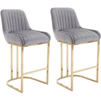 Sillas de Oficina Wahson - Juego de 2 Taburetes de Bar de Terciopelo Modernos con Respaldo - Cocina, Patas Doradas Sillas de Oficina Wahson - Juego de 2 Taburetes de Bar de Terciopelo Modernos con Respaldo - Cocina, Patas Doradas