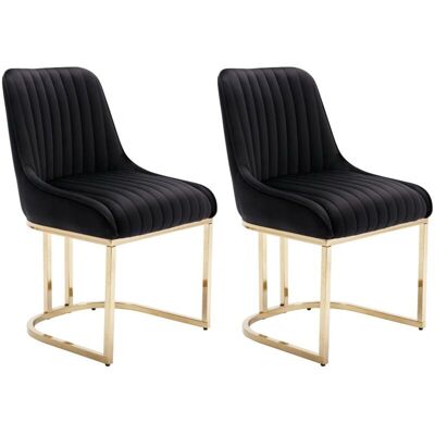 WAHSON - Dining chairs - Velvet - Metal frame - Black WAHSON - Dining chairs - Velvet - Metal frame - Black
