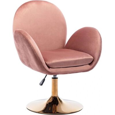 Wahson - Office Chair - Terciopelo Rosa - Base Dorada - Chair Wahson - Office Chair - Terciopelo Rosa - Base Dorada - Chair