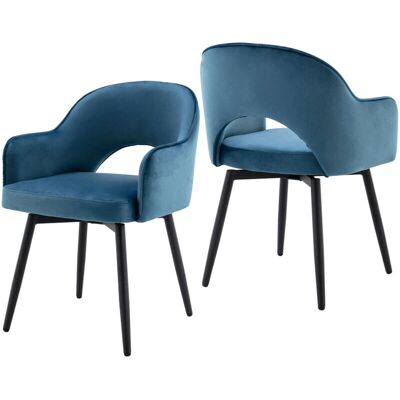 Wahson - Juego de 2 Sillas de comedor - Tapizado terciopelo - Sillas de comedor Wahson - Juego de 2 Sillas de comedor - Tapizado terciopelo - Sillas de comedor