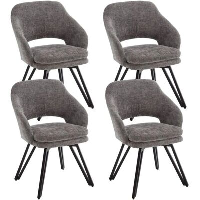 WAHSON - 4-Piece Chairs - Fabric - Metal legs - Dining chairs WAHSON - 4-Piece Chairs - Fabric - Metal legs - Dining chairs
