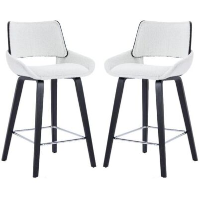 WAHSON Bar Stool Set - White - Sherpa - 2 pcs - Bar stools WAHSON Bar Stool Set - White - Sherpa - 2 pcs - Bar stools