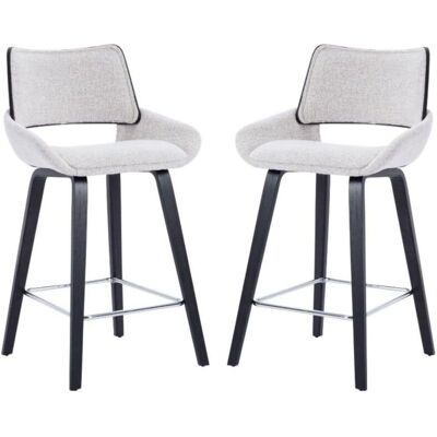 Wahson - Bar stools set - Chenille upholstery - Gray - Bar stools Wahson - Bar stools set - Chenille upholstery - Gray - Bar stools