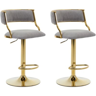 Wahson - Bar Stool - Velvet - Gold - Bar Stool Wahson - Bar Stool - Velvet - Gold - Bar Stool