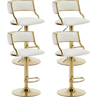 WAHSON - Velvet Bar Stool - Gold Metal Base - Bar stool WAHSON - Velvet Bar Stool - Gold Metal Base - Bar stool