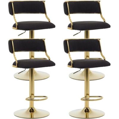 Wahson - Bar Stool - Velvet upholstery - Gold-tone legs Wahson - Bar Stool - Velvet upholstery - Gold-tone legs