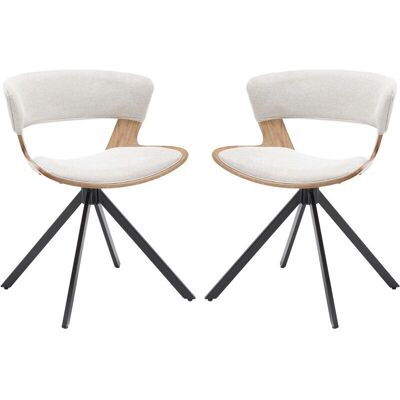 WAHSON - Dining Chair - Beige - Linen seat - Dining Chair WAHSON - Dining Chair - Beige - Linen seat - Dining Chair