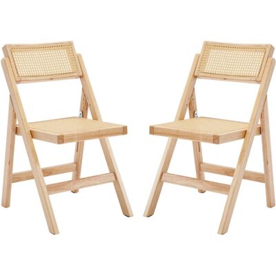 WAHSON Office Chairs - Comedor con respaldo de ratán - Plegables - Madera maciza - Sillas WAHSON Office Chairs - Comedor con respaldo de ratán - Plegables - Madera maciza - Sillas