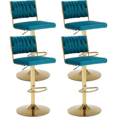 WAHSON - Taburete de Bar Velvet Respaldo - Ajustable - 360° Giratorio - Taburete WAHSON - Taburete de Bar Velvet Respaldo - Ajustable - 360° Giratorio - Taburete