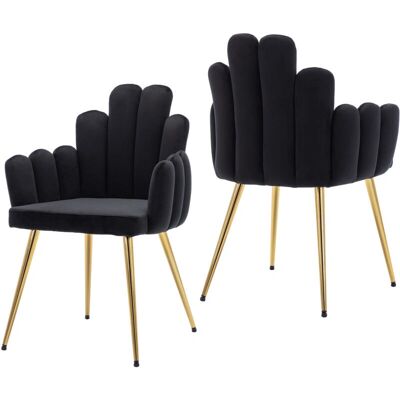 Wahson - Sillas de comedor de terciopelo - Negro - 2-Pack - Sillas de comedor Wahson - Sillas de comedor de terciopelo - Negro - 2-Pack - Sillas de comedor