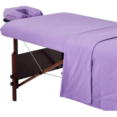 Master Massage Deluxe Massage Table Cover - Eco-friendly, 155x256cm, Face Mask, Purple Master Massage Deluxe Massage Table Cover - Eco-friendly, 155x256cm, Face Mask, Purple