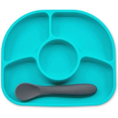 Piattino diviso Yümi Aqua - Piatti in silicone per bambini da 4 mesi+ Piattino diviso Yümi Aqua - Piatti in silicone per bambini da 4 mesi+