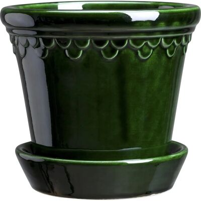 Bergs Potter Kopenhagen blomsterpotte - glassert, 12cm, grønn Bergs Potter Kopenhagen blomsterpotte - glassert, 12cm, grønn