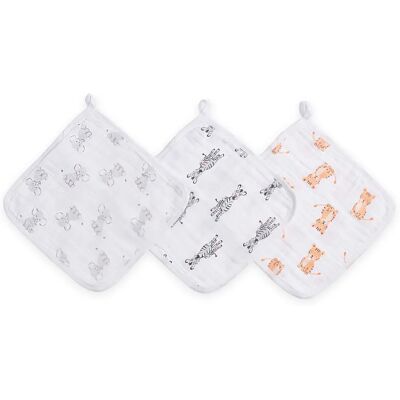 aden + anais - G667B - Safari Babe Pink - Lot de 3 - Gant de toilette - Publicité aden + anais - G667B - Safari Babe Pink - Lot de 3 - Gant de toilette - Publicité