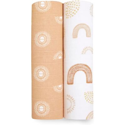Aden + Anais Muslin Swaddle Blanket - Baby Swaddle Blanket - Pack of 2 Aden + Anais Muslin Swaddle Blanket - Baby Swaddle Blanket - Pack of 2