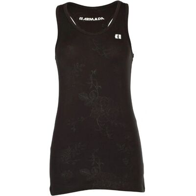ARMADA HAVEN Tank Top - Svart Blom Relief - S - Kvinna ARMADA HAVEN Tank Top - Svart Blom Relief - S - Kvinna
