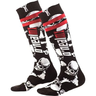 O'Neal Pro Crossbones Motocross Socken - Unisex - Schwarz, Weiß, Rot O'Neal Pro Crossbones Motocross Socken - Unisex - Schwarz, Weiß, Rot