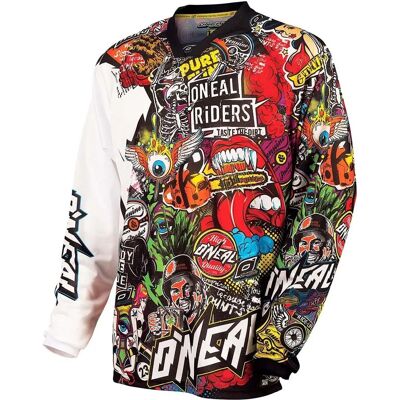 Maillot O'Neal Mayhem Crank - Blanc Rouge - Unisex - Publicité Maillot O'Neal Mayhem Crank - Blanc Rouge - Unisex - Publicité