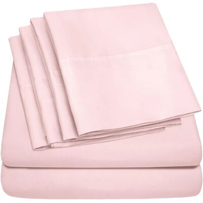 Conjunto de roupa de cama Queen de 4 peças - Coleção Sweet Home - Algodão egípcio Conjunto de roupa de cama Queen de 4 peças - Coleção Sweet Home - Algodão egípcio