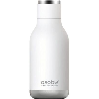 Asobu Urban Water Bottle - Stainless Steel 460ml - White - Water Bottle Asobu Urban Water Bottle - Stainless Steel 460ml - White - Water Bottle