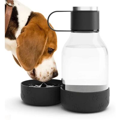 Czarna butelka wody Asobu z miską dla psa - 1,5L Czarna butelka wody Asobu z miską dla psa - 1,5L
