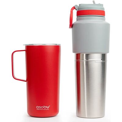 Asobu Dual-Use Thermal Bottle Mug - 600ml, 0.9L, 0.6L Asobu Dual-Use Thermal Bottle Mug - 600ml, 0.9L, 0.6L