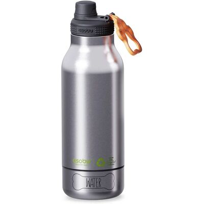 Asobu - Dog Bowl Buddy - recycelte Edelstahlflasche mit 2 Näpfen - Silber - Nachhaltig & Innovativ Asobu - Dog Bowl Buddy - recycelte Edelstahlflasche mit 2 Näpfen - Silber - Nachhaltig & Innovativ