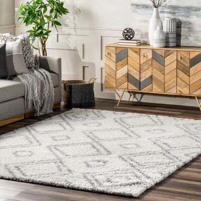 nuLOOM OZSG18A Witte shaggy tapijt - Tapijt nuLOOM OZSG18A Witte shaggy tapijt - Tapijt