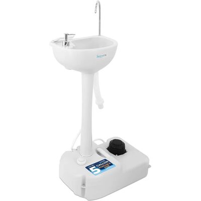 SereneLife SLCASN18 Portable Outdoor Wash Station - 19L Tank, White SereneLife SLCASN18 Portable Outdoor Wash Station - 19L Tank, White