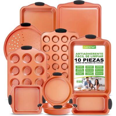Nutrichef Chef 10-delige Bakset - Anti-aanbak Carbon Staal Nutrichef Chef 10-delige Bakset - Anti-aanbak Carbon Staal